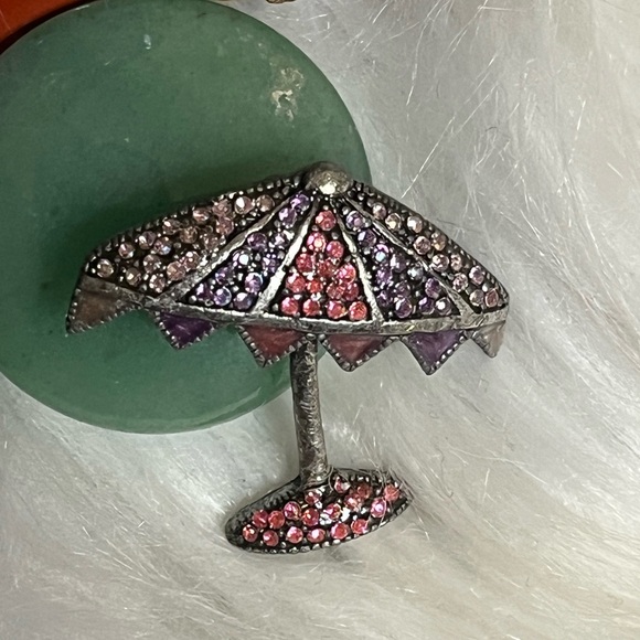 Vintage Umbrella Brooch - Picture 2 of 10